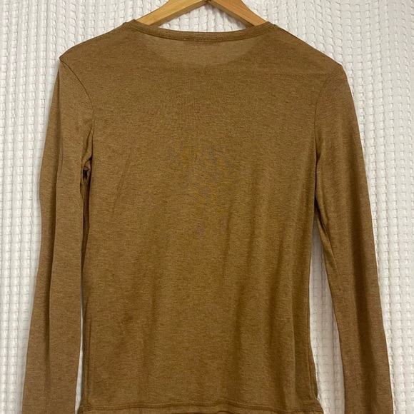 Zara Camel Long Sleeve T Shirt | Size Medium - Picture 2 of 3